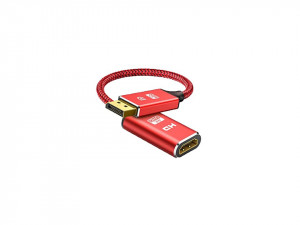 Cablu adaptor Displayport tata la HDMI mama, 4K UHD, 34 cm, rosu, VKTools