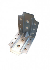 Coltar metalic galvanizat, pentru lemn cu ranforsare dubla, 100 x 100 x 80mm , F.F. Group