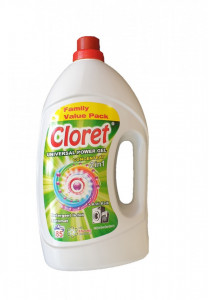 Detergent rufe colorate gel concentrat, 85 spalari, anti calcar, 3L, enzyme tehnology, Family Pack, Cloret