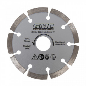Disc diamantat 110 x 22.23 x 2mm x 9T, GMC