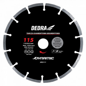Disc diamantat , 115 x 22.2mm , taie caramida , piatra , beton , Dedra