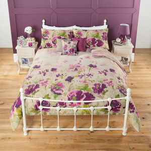 Lenjerie de pat ,1 plic pilota, 1 fata perna, 1 persoana, 200 x 135cm, 48 x 74cm, single, floral, George Home