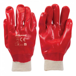Manusi industriale, set 2 bucati, strat PVC gros, interior textil, L, Silverline