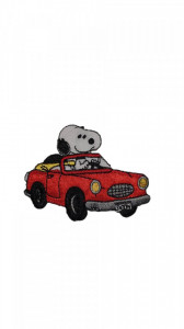 Petic textil, patch brodat , 72 x 55mm, aplicare la cald, Snoopy, Wenco