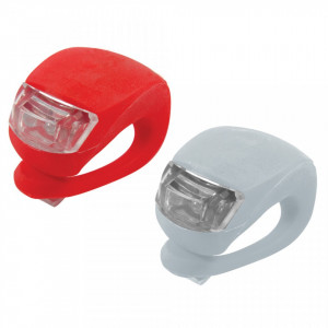 Set 2 lanterne LED, bicicleta, fata-spate, silicon, Silverline