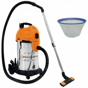 Aspirator semi-profesional Pansam 1600W 30Ltr , inox , umed / uscat , functie pornire automata