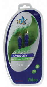 Cablu S-Video SVHS 4 pini, tata-tata, 2.5m, HQ
