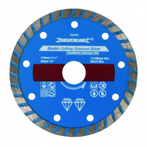 Disc diamantat pentru taiat piatra , marmura , 110 x 20mm , Silverline Marble Cutting Diamond Blade