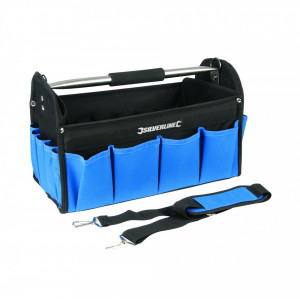 Geanta , trusa de scule cu pereti intariti , bara transport , 400 x 200 x 255mm , Silverline Tool Bag Open Tote
