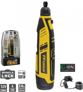 Mini freza cu acumulator 12V 2 Ah, 50 accesorii, F.F. Group