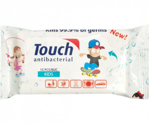 Mini servetele umede antibacterian , 15 servetele, Touch Kids