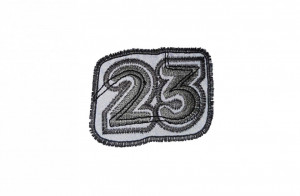 Petic textil, patch brodat , 62 x 50mm, cifra 23, Wenco