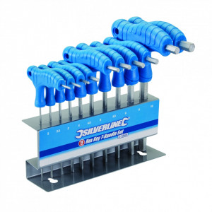 Set 10 piese cheie hexagonala , imbus , tip T , Silverline Hex Key T-Handle Set 10pce