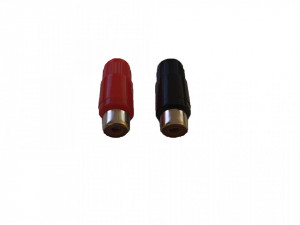 Set 2 mufe audio RCA mama, negru-rosu, Lutronic