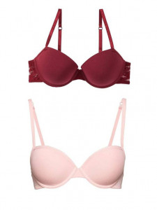 Set 2 sutiene push-up, nude, visiniu, cupe 80E, 95% bumbac, 5% elastan, Esmara