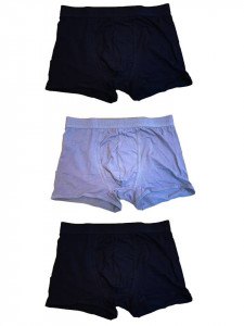Set 3 boxeri barbati, negru, albastru, marimea 3XL, 95% bumbac, 5% elastan, Livergy