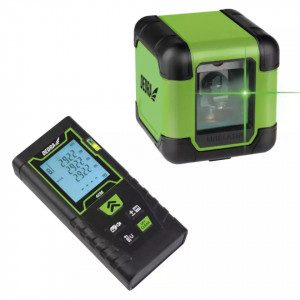 Set nivela laser si telemetru, fascicul laser verde, dioda Osram, 30m, Dedra