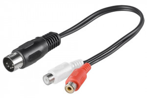 Cablu adaptor , 5din tata la 2 x rca mama, 20cm, Lutronic