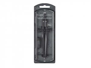 Compas profesional, 175mm, cui/creion, negru, Faber Castell