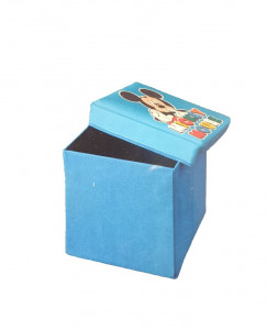Cutie depozitare cu capac, taburet 85Kg, Mickey Mouse, 2 in 1, 30x30x30 cm, Disney