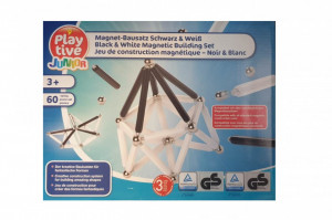 Joc constructie 3D magnetic, 60 piese, Playtive Junior