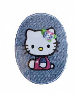 Petic textil, patch brodat , 110 x 82mm, Hello Kitty, Sanrio