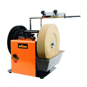 Polizor de banc profesional, piatra 220 grit, rola piele, 120W , Triton