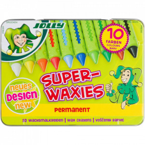 Set 11 piese creioane cerate cu filet ,10 culori, cutie metalica, Jolly