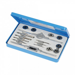 Set 16 piese tarod / filiere, M3 x 0.5, M4 x 0.7, M5 x 0.8, M6 x 1.0, M8 x 1.25, M10 x 1.5 , M12 x 1.75, Silverline