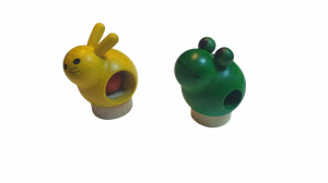 Set 2 figurine lemn ecologic, broasca, iepure, 60 x 43 mm, Sigikid