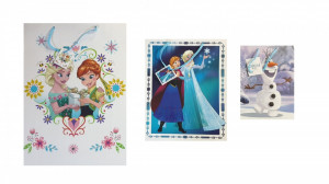 Set 3 pungi cadouri, XL, L, M, 45.5 cm, 33 cm, 24 cm, Disney Frozen