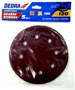 Set 5 buc disc smirghel cu scai , 180mm , 120 grif , Dedra