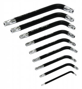 Set 9 chei tip torx portabile, T10, T15, T20, T25, T27, T30, T40, T45, T50, Rolson