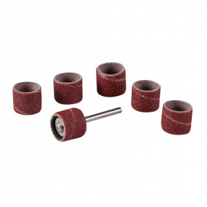Set tambur pentru slefuit 7 piese ,12.70mm (1/2") , 80 grif , 3.17mm , Silverline Rotary Tool Drum Sanding Set 7pce