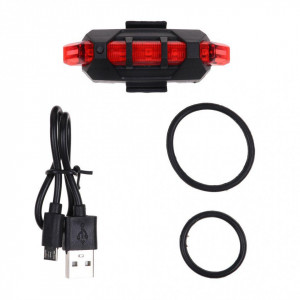 Stop bicicleta, lumina rosie, 7.8 cm, acumulator inclus , 5 LED, usb micro, 4 moduri, VKTools