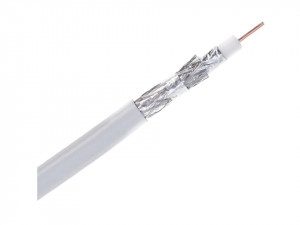 Cablu coaxial profesional, 4 ecranaje, folie aluminiu, 152m, 500FT, RG6, AWG, 75C, alb, 100% cupru, Carol