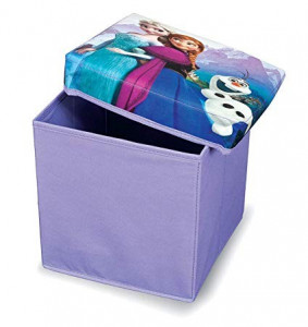 Cutie depozitare cu capac, taburet 85Kg, Frozen, 2 in 1, 30x30x30 cm, Disney