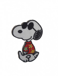 Petic textil, patch brodat , 70 x 48mm, Snoopy hawaii, Wenco