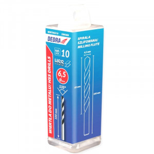 Set 10 burghie precizie perforat metal, HSS, DIN338, 2.5 mm x 57mm, Dedra