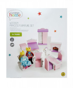 Set 13 piese, mobilier lemn, figurine, king, princess, George Home