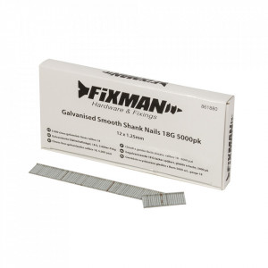 Set 5000 cuie galvanizate, 18G, 12 x 1.25mm, Fixman
