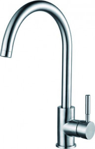 Baterie bucatarie , Tip U, monocomanda, cartus ceramic 35mm, inox 304, satinat, Fabiano