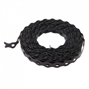 Banda fixare perforata, 17mm x 10m, otel, neagra, Fixman