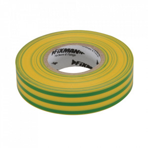 Banda izolatoare, latime 19mm, lungime 33m, galben / verde, Fixman