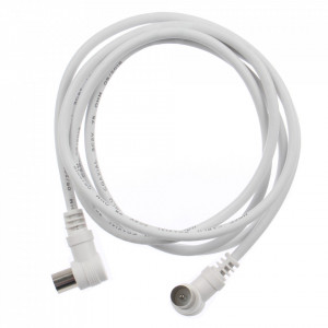 Cablu tv prelungitor, 5m, 80dB, mufe 90grade, alb, tata-mama, ASTRO