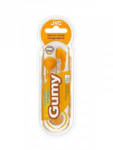 Casti audio In-ear , 1m, portocaliu valencia orange, bass boost, JVC Gumy