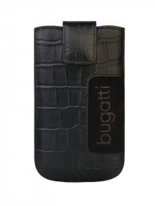 Husa de protectie universala , piele naturala , negru, 122 x 73mm, Bugatti
