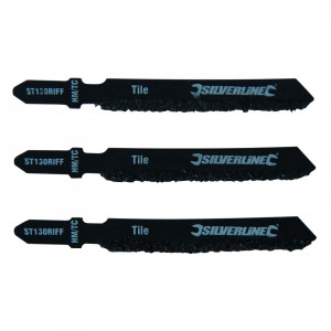 Lame fierastrau pendular pentru taiat ceramica 3 buc , Silverline Jigsaw Blades for Ceramics 3pk