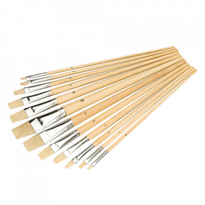 Set 12 pensule pictura, maner lemn natural, 1-12mm, Silverline