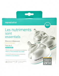 Set 3 x Biberon pentru hranire naturala, Nanobebe, Turcoaz